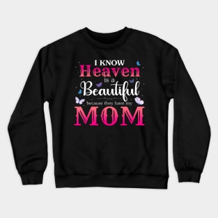 Missing Mom In Heaven Angel Memorial Day Mother Day Women Crewneck Sweatshirt